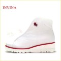 invina　インビナ iv2439wt 　ホワイト【サラッとして気持ちいい裏素材　INVINA　スポッ、と履けるゴムレースのシンプルブーツ】