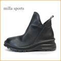 MILLA SPORTS　ミラスポーツ　mi7058bl ブラック　【折り曲げてもオシャレ・・ソフトな仕上がりレザー・MILLA SPORTS・シンプルショート】