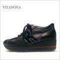 vitanova  ビタノバ   vt6967bl   ブラック　【星３つの履きやすさ・足に優しい土ふまずクッションパッド。vitanova 大人の厚底スニーカー】