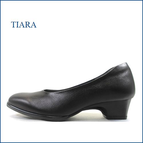 TIARA　ティアラ　nv2412bl ブラック 【馴染む一枚革仕立て・・足に優しいしっとりレザー。。tiara プレンパンプス】