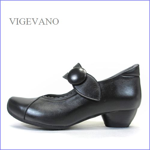 vigevano  ビジェバノ　vg7002bｌ　ブラック　【靴職人手作りの１足・・オシャレくるみボタン・　vigevano ベルトパンプス】