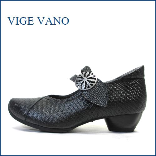 ビジェバノ　vige vano  vg7004bl　ブラック　【靴職人手作りの１足・・優しく包む感じ・・　vige vano ベルトパンプス】