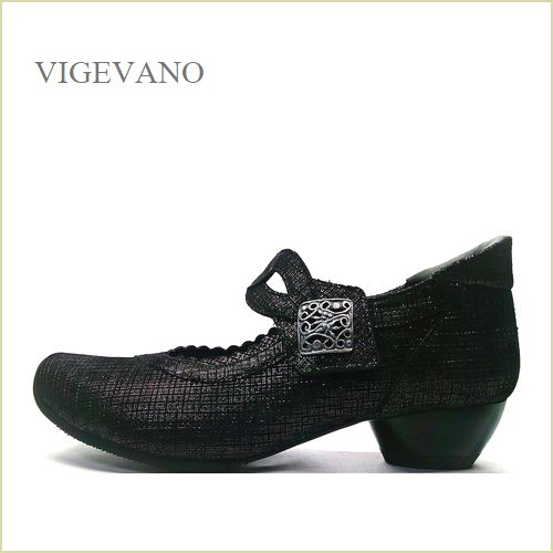 ビジェバノ　vigevano　vg7026blme　ブラックメタ 【靴職人手作りの１足・優しく包む感じ・　vigevano  ベルトパンプス】