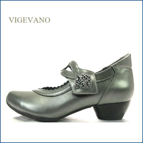VIGEVANO ビジェバノ　vg7026ga　ガンメタ　【深みのある いい色ガンメタ・限定カラー・vigevano 手作りのベルトパンプス】