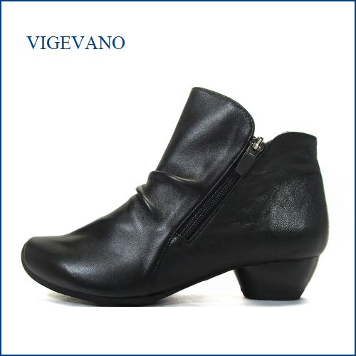vigevano ビジェバノ　vg7095bl　ブラック 【履き心地の良い安心な靴型を使用しました・vigevano 靴職人手作りのショートブーツ】