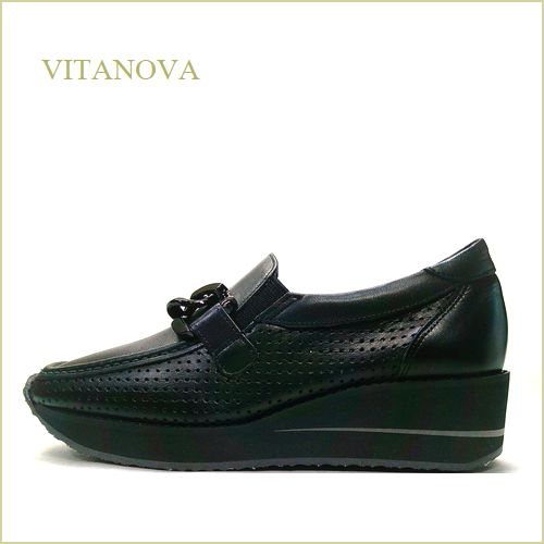 VITANOVA ビタノバ vt6975bl 　ブラック　【新鮮・注目 ローファースタイル！ vitanova　 履きやすい、大活躍のリング＆スリッポン】