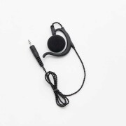 ［EZ0041A］ 耳掛け型ツイストコードイヤホン（高耐久、2.5φ、ブラック）