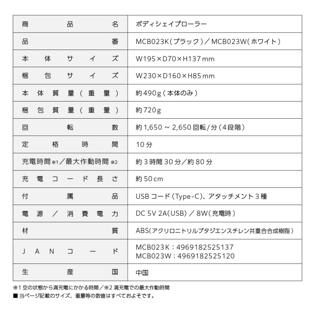 ボディシェイプローラー MCB023 (新品)