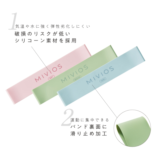 新品】【MIVIOS】MVS505/エクササイズバンド3種セット/アルインコ
