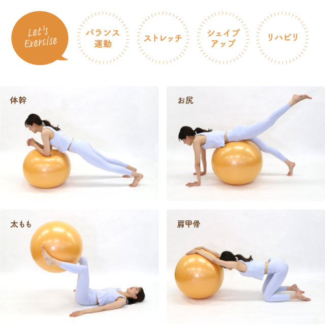 新品】WBF065/エクササイズボール65cm[オレンジ/ホワイト]/アルインコ