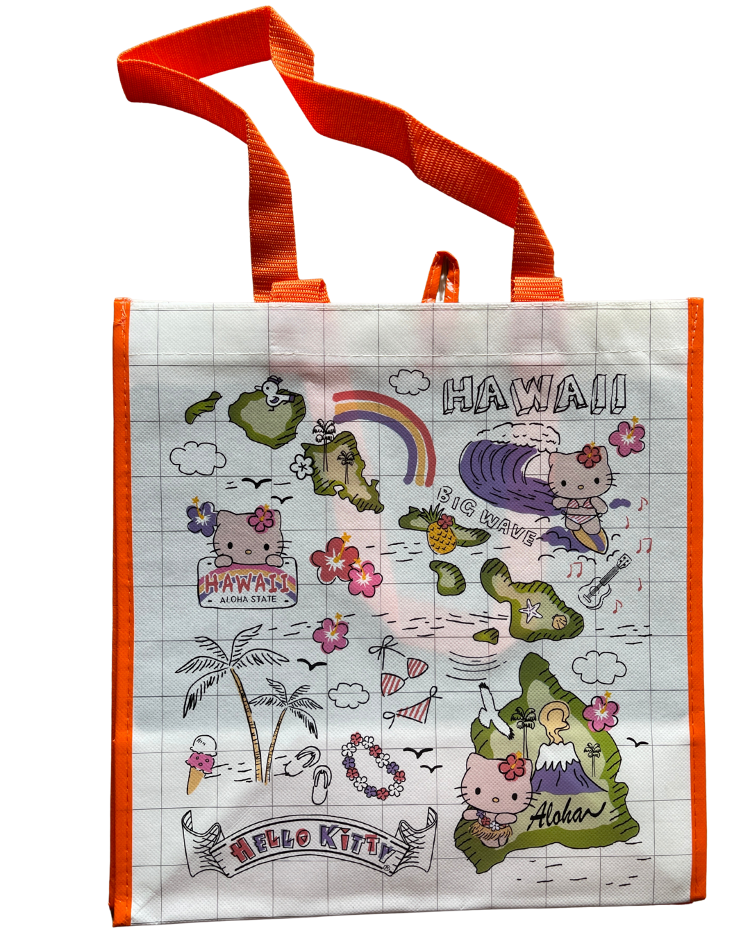 【ハワイ直輸入!!】【ABC STORES Hawaii】HELLO KITTYコラボトートバッグ<Map>【１点までメール便配送OK！送料250円】