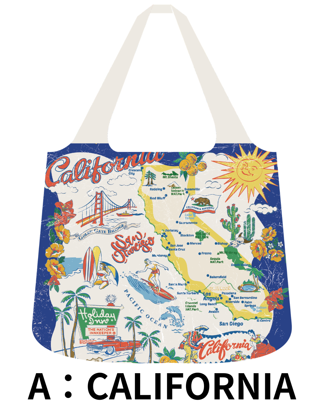 【Pukana2026春夏】World Vintage エコバッグ　L　2602【１点までメール便配送OK！送料250円】