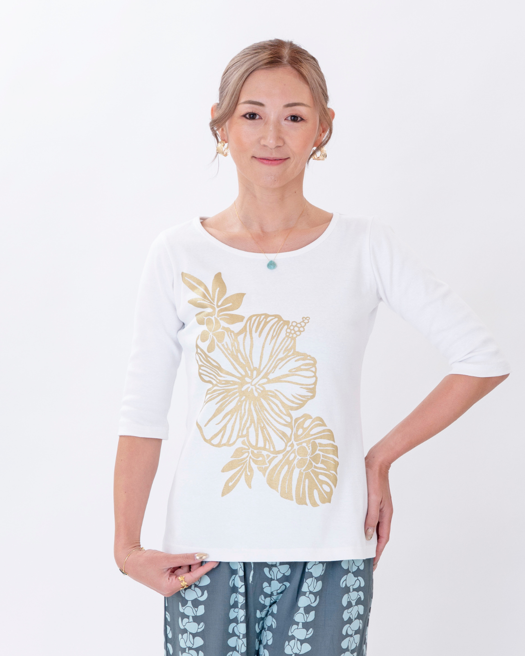 【Pukana2026春夏】ストレッチ七分袖Tシャツ　2605【１点までメール便配送OK！送料250円】