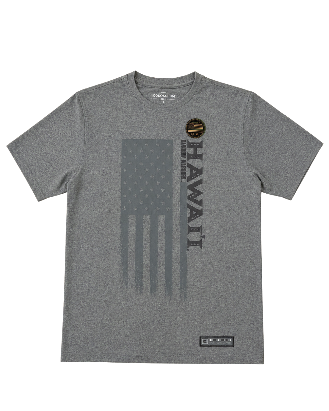 【ハワイ大学オフィシャルグッズ】Colosseum Athleticsコラボハワイ大学Tシャツ　001GRAY Lサイズ【１点までメール便配送OK！送料250円】
