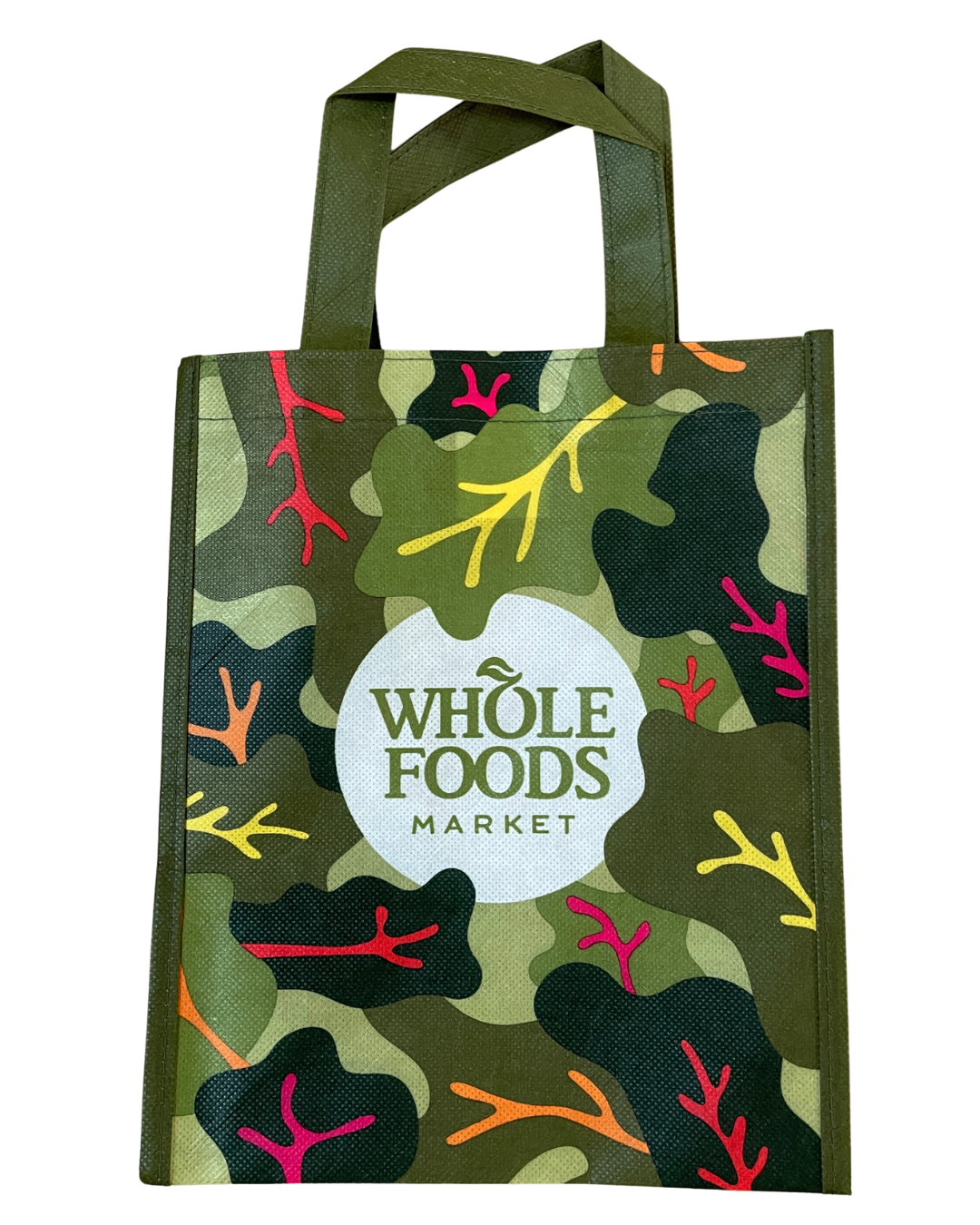 【ハワイ直輸入!!】【WHOLE FOODS MARKET】リーフ柄トートエコバッグ【１点までメール便配送OK！送料250円】