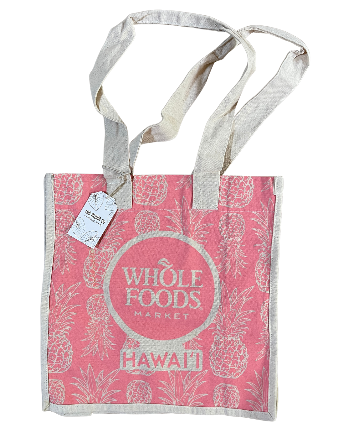 【ハワイ直輸入!!】【WHOLE FOODS MARKET】ピンクパイナップルトートエコバッグ【１点までメール便配送OK！送料250円】