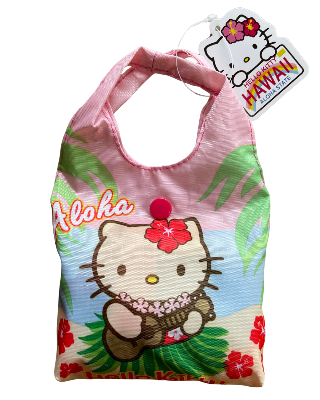 【ハワイ直輸入!!】【ABC STORES Hawaii】HELLO KITTYコラボエコバッグ<Ukulele>【１点までメール便配送OK！送料250円】