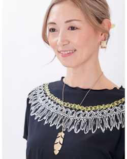 【Pukana2026春夏】フェザーモチーフネックレス【３点までメール便配送OK！送料250円】
