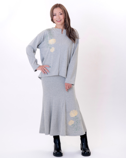 【Pukana2026秋冬】刺繍裏毛スカート　2641