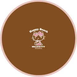 【HELLO KITTY】木目ラウンドプレートM