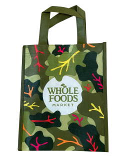 【ハワイ直輸入!!】【WHOLE FOODS MARKET】リーフ柄トートエコバッグ【１点までメール便配送OK！送料250円】