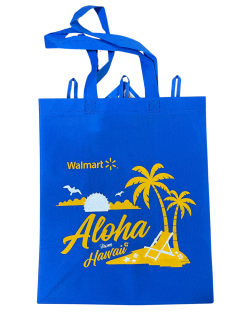 【ハワイ直輸入!!】【Walmart】ブルーハワイトートエコバッグ【１点までメール便配送OK！送料250円】