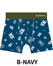 BUSHINボクサーパンツ　Japanese Style　MANEKINEKO【２点までメール便配送OK！送料250円】/B-NAVY