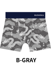BUSHINボクサーパンツ　Japanese Style　DRAGON【２点までメール便配送OK！送料250円】/B-GRAY