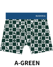 BUSHINボクサーパンツ　Japanese Style　ICHIMATSU【２点までメール便配送OK！送料250円】/A-GREEN