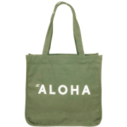 HALEIWA アロハプリントトート Lサイズ/C.カーキ