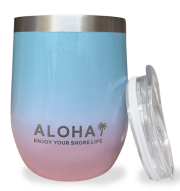 【HALEIWA HAPPY MARKET2026春夏】グラデステンレスタンブラー蓋付き３６０ｍｌ/ピンク