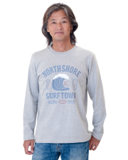 【HALEIWA HAPPY MARKET2026秋冬】HHMロングスリーブ Tシャツ　2615【１点までメール便配送OK！送料250円】【受注生産】/B-MIX GRAY