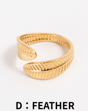 【Pukana2026春夏】モチーフリング【５点までメール便配送OK！送料250円】/D：FEATHER