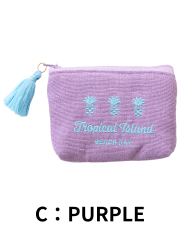 【Pukana2026春夏】イカットポーチ　S　2603【１点までメール便配送OK！送料250円】/C：PURPLE