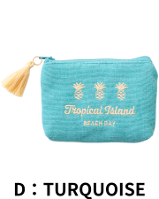 【Pukana2026春夏】イカットポーチ　S　2603【１点までメール便配送OK！送料250円】/D：TURQUOISE