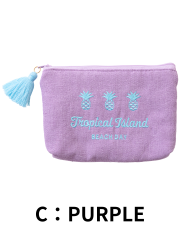 【Pukana2026春夏】イカットポーチ　M　2604【１点までメール便配送OK！送料250円】/C：PURPLE
