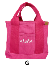 【Pukana2026春夏】ALOHA キャンバスミニトート【１点までメール便配送OK！送料250円】/G：ピンク