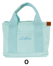 【Pukana2026春夏】ALOHA キャンバスミニトート【１点までメール便配送OK！送料250円】/O：ターコイズ