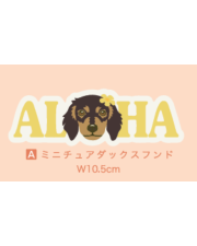 【Pukana2026春夏】 ALOHAわんちゃんステッカー　2511【１０点までメール便配送OK！送料250円】/A：ミニチュアダックスフンド