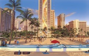 【栗山義勝】キャンバスパネル絵　 Hilton Rainbow tower