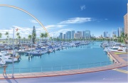 【栗山義勝】キャンバスパネル絵　 Ala Wai Yacht Harbor