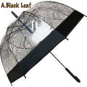 ドーム型ビニール傘【レイングッズ 2点以上のご購入で10%OFF!!】/A-BLACK LEAF