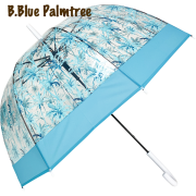 ドーム型ビニール傘【レイングッズ 2点以上のご購入で10%OFF!!】/B-BLUE PALMTREE