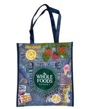 【ハワイ直輸入!!】【WHOLE FOODS MARKET】デニム柄フルーツトートエコバッグ