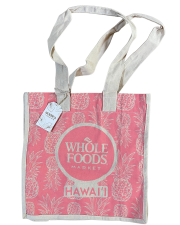 【ハワイ直輸入!!】【WHOLE FOODS MARKET】ピンクパイナップルトートエコバッグ【１点までメール便配送OK！送料250円】