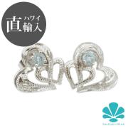 ☆ハワイ直輸入☆ハワイアンジュエリー ピアス 【ハート】 シルバー 925 天然石【ハワジュ４点までメール便配送OK！送料250円】