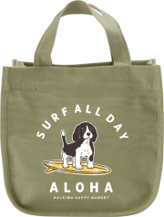 【HALEIWA HAPPY MARKET2026春夏】ミニトートバッグDOG【１点までメール便配送OK！送料250円】/B-KHAKI