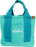 ALOHA キャンバスミニトート【メール便配送OK！送料250円】/ターコイズ