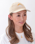 【HALEIWA HAPPY MARKET2026春夏】HHMレインボー刺繍キャップ 　2601/A：BEIGE