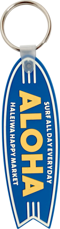 【HALEIWA HAPPY MARKET2026春夏】ラバーキーリング　サーフボード【３点までメール便配送OK！送料250円】/C-BLUE